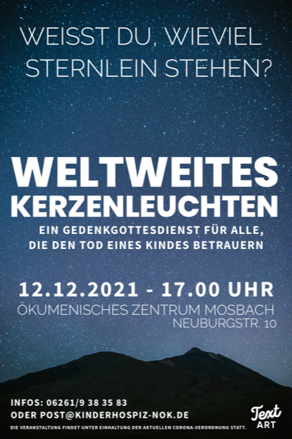 Plakat Weltgedenktag Kerzenleuchten